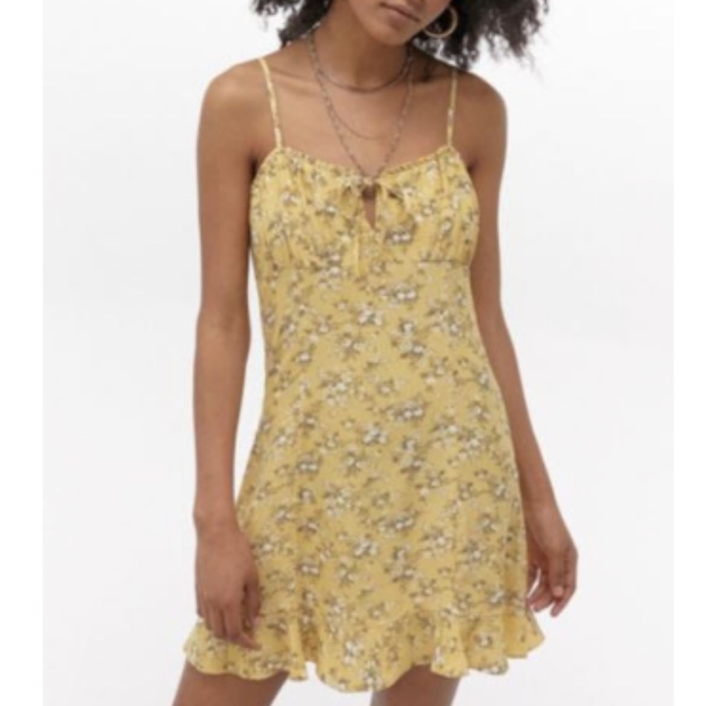 Urban Outfitters Bluebelle Yellow Floral Mini Dress
